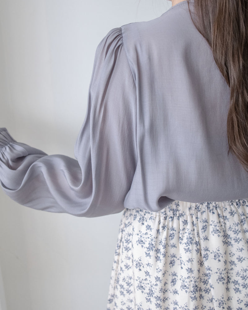 [intent label/intent製 ] Scarf Ribbon Blouse 微側蝴蝶結質感飄逸上衣/ BU9123 ...