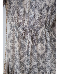 【intent X Korea label】Geometric Dress 菱格圖騰印雪紡連身裙/ DS1046