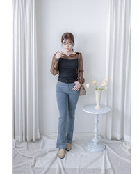 Denim Jean 彈性微喇叭顯瘦牛仔褲 / PT9473 (pre-order)