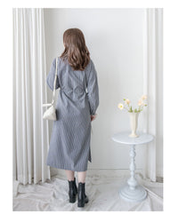 Stripe Dress 細直條紋襯衫裙或外套 / DS1038