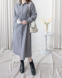 Stripe Dress 細直條紋襯衫裙或外套 / DS1038