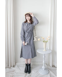 Stripe Dress 細直條紋襯衫裙或外套 / DS1038