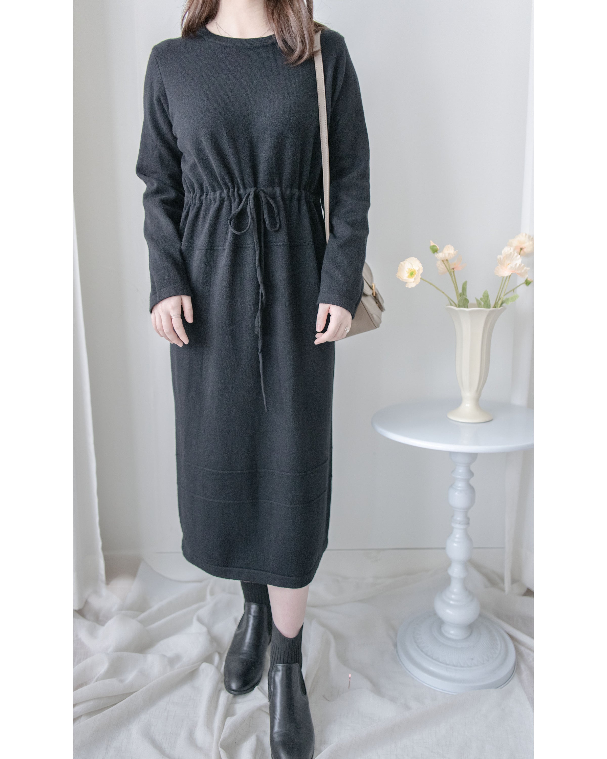 Soft Knit Dress 簡約日常立體線條設計裙/ DS1043