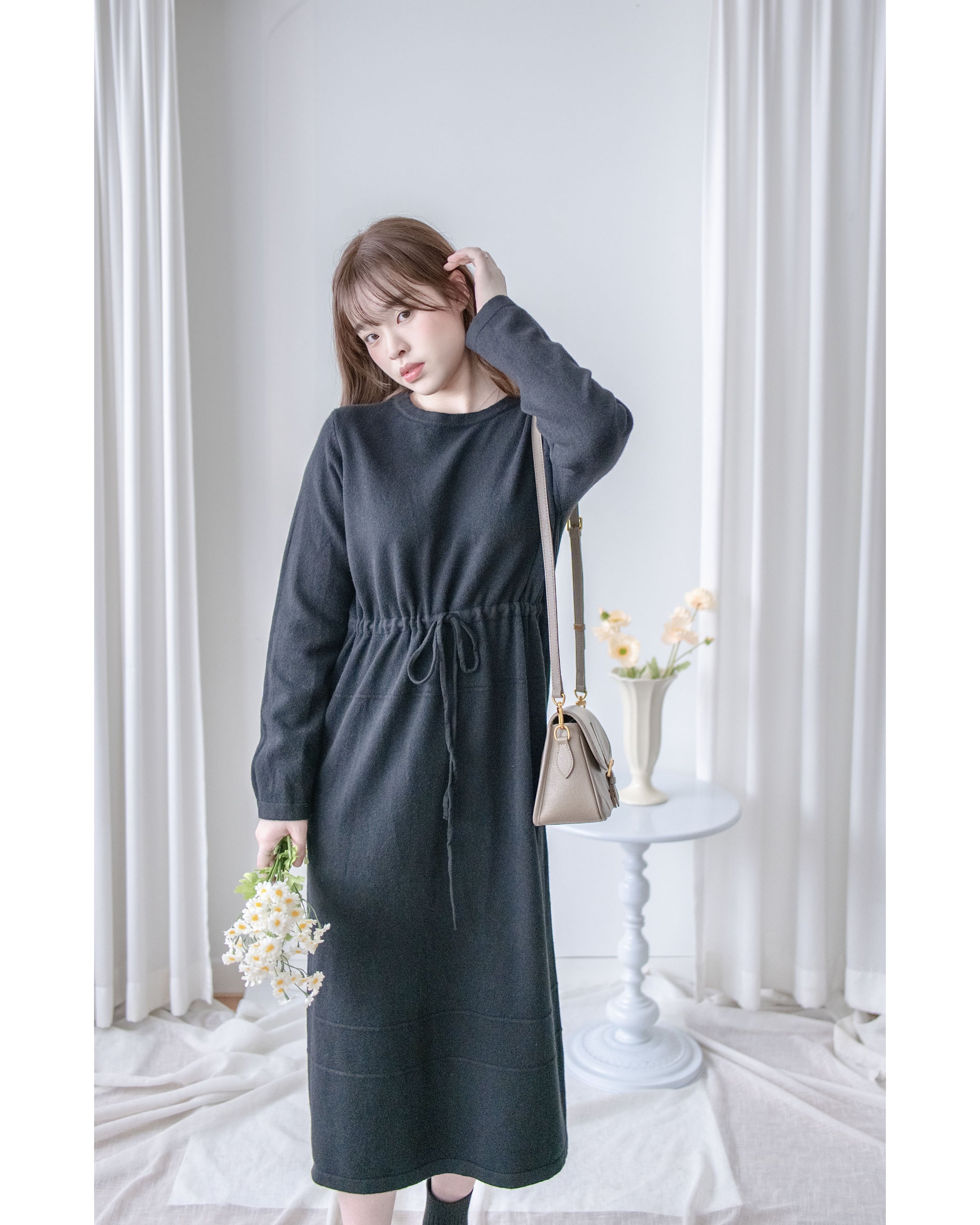 Soft Knit Dress 簡約日常立體線條設計裙/ DS1043