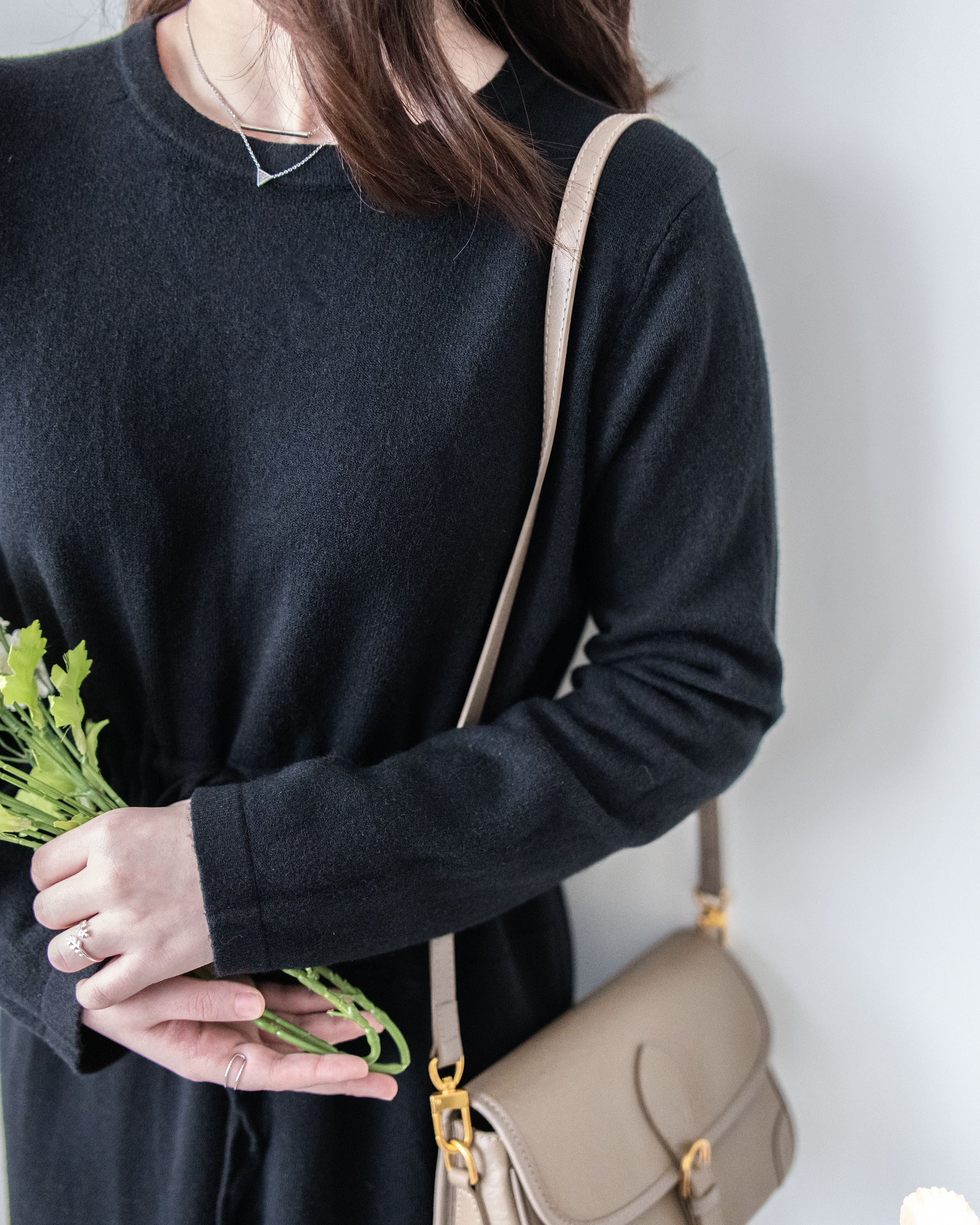 Soft Knit Dress 簡約日常立體線條設計裙/ DS1043