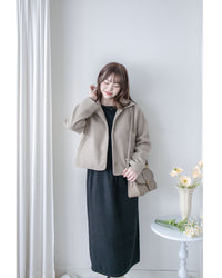 Blazer Coat 輕巧混毛呢斜形口袋大衣外套 / JK8130