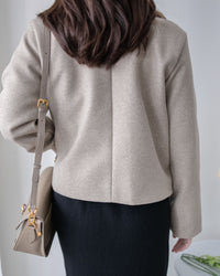 Blazer Coat 輕巧混毛呢斜形口袋大衣外套 / JK8130