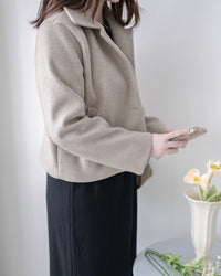 Blazer Coat 輕巧混毛呢斜形口袋大衣外套 / JK8130