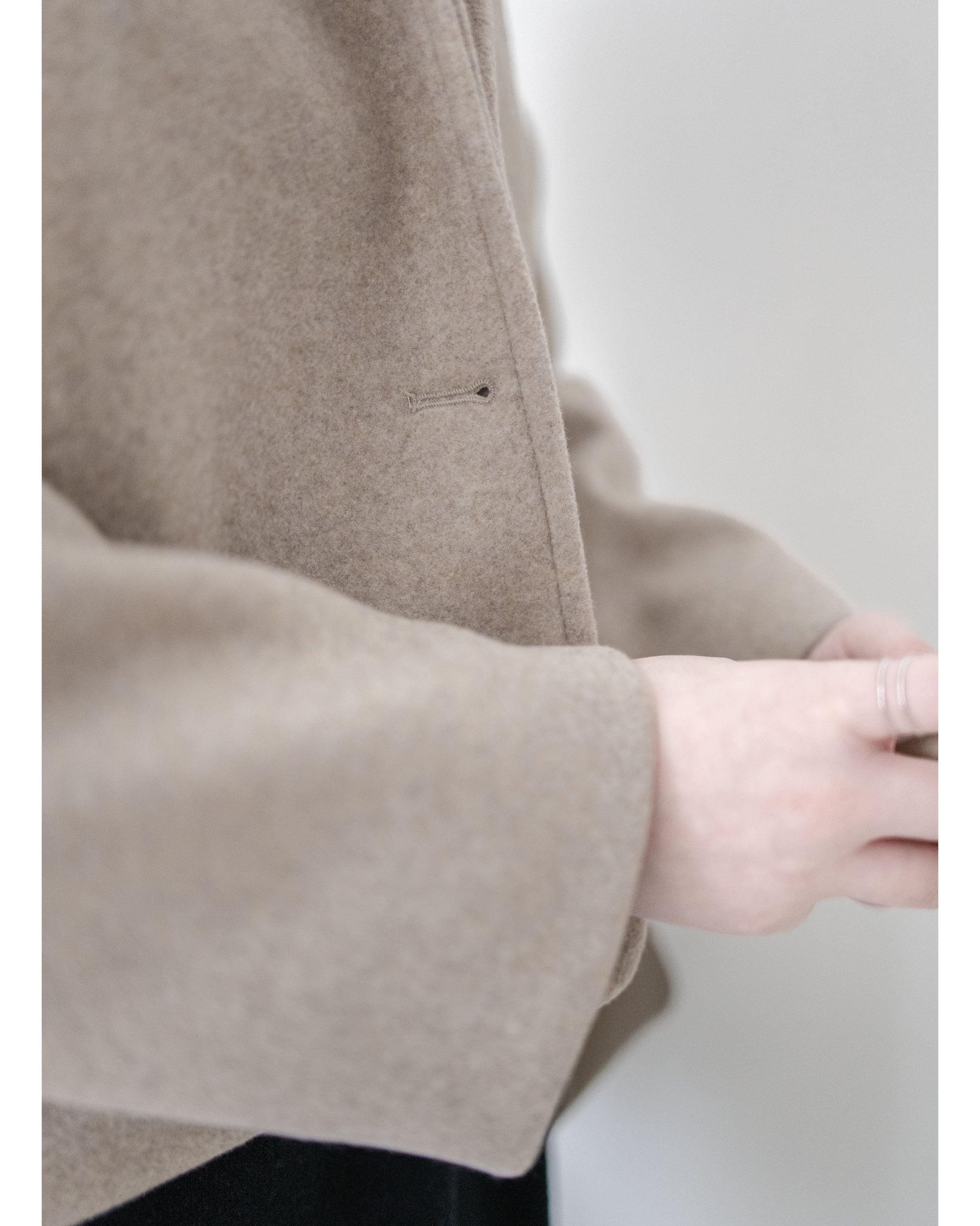 Blazer Coat 輕巧混毛呢斜形口袋大衣外套 / JK8130