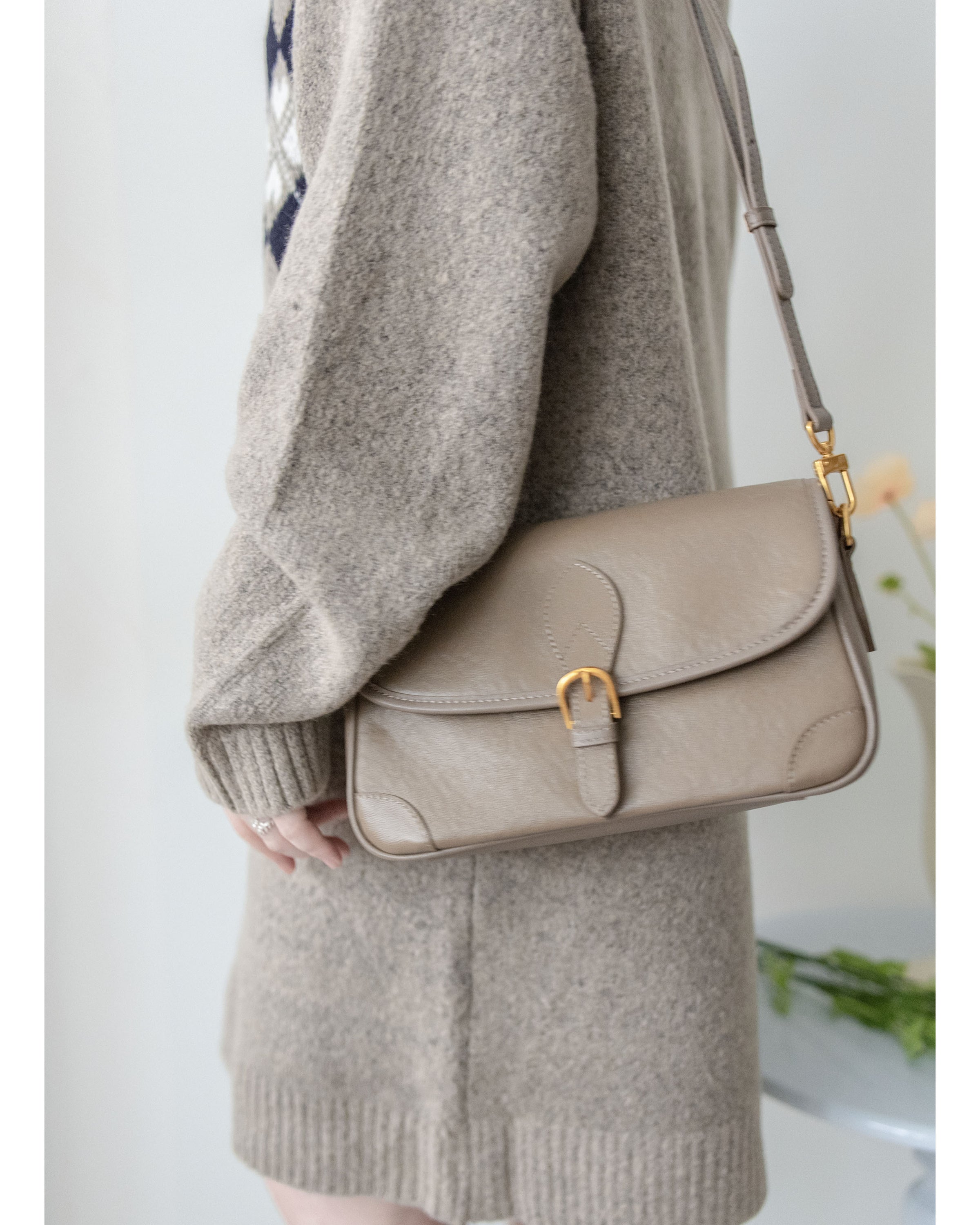 Rhombus Knit Dress 棉棉柔軟親膚英倫花瓣針織連身裙/ KT8188