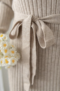 Vest Neck Dress V領側開叉彈性針織裙/ DS1034