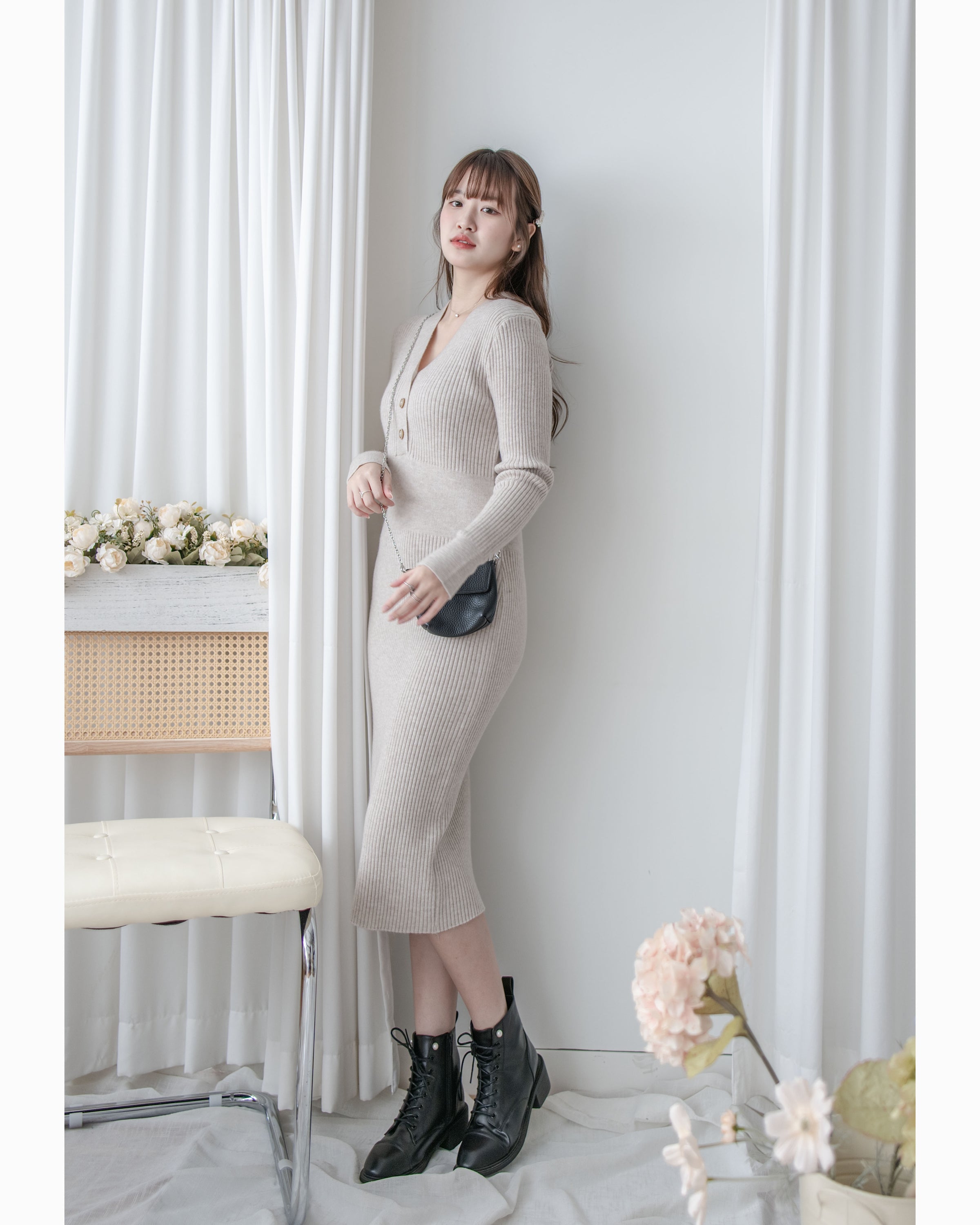 Sophie Dress 柔軟彈性羅紋針織打底裙 / DS1035