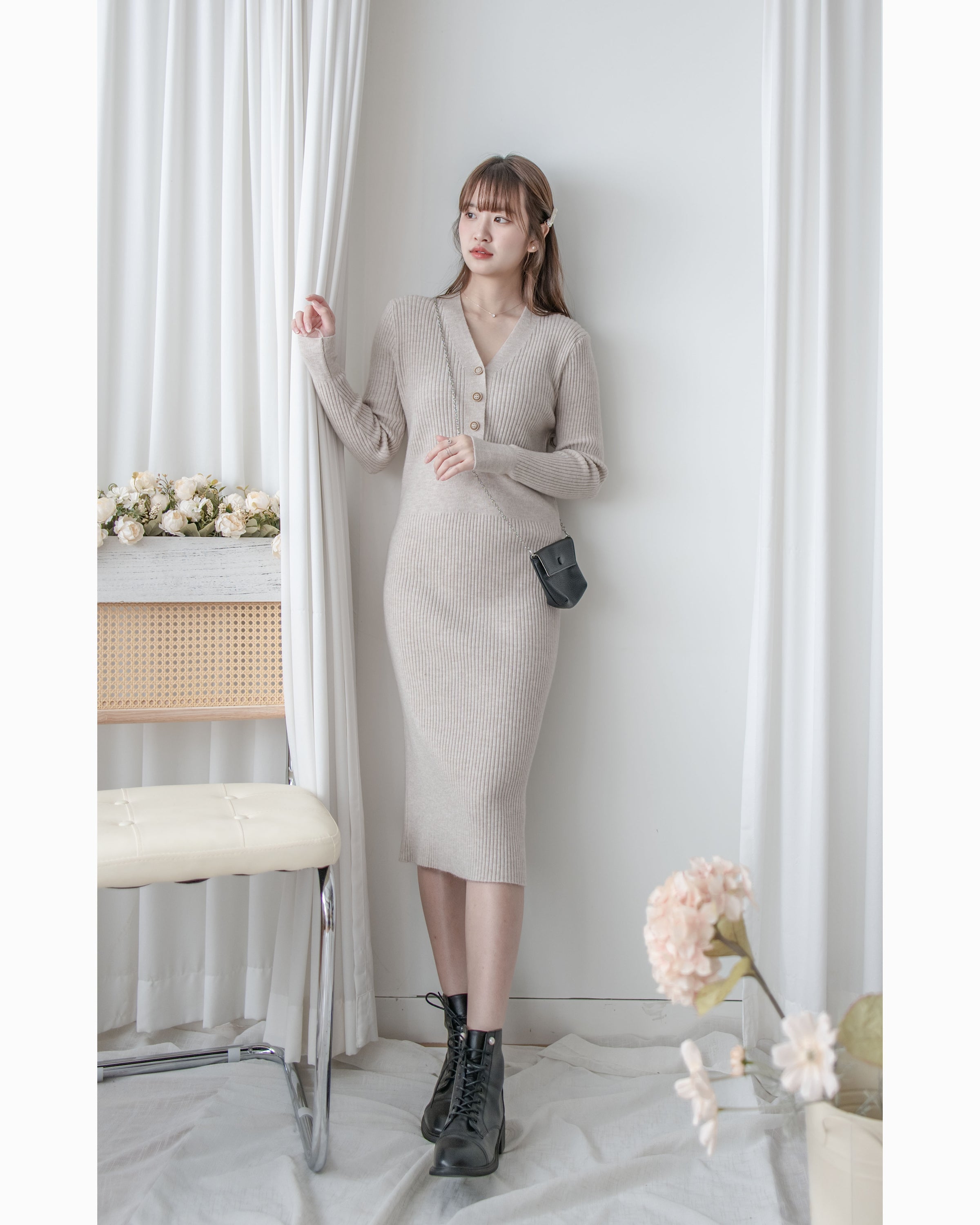 Sophie Dress 柔軟彈性羅紋針織打底裙 / DS1035