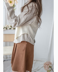 Pleated Skirt 顯瘦A形立體打褶口袋半裙 / SK8923