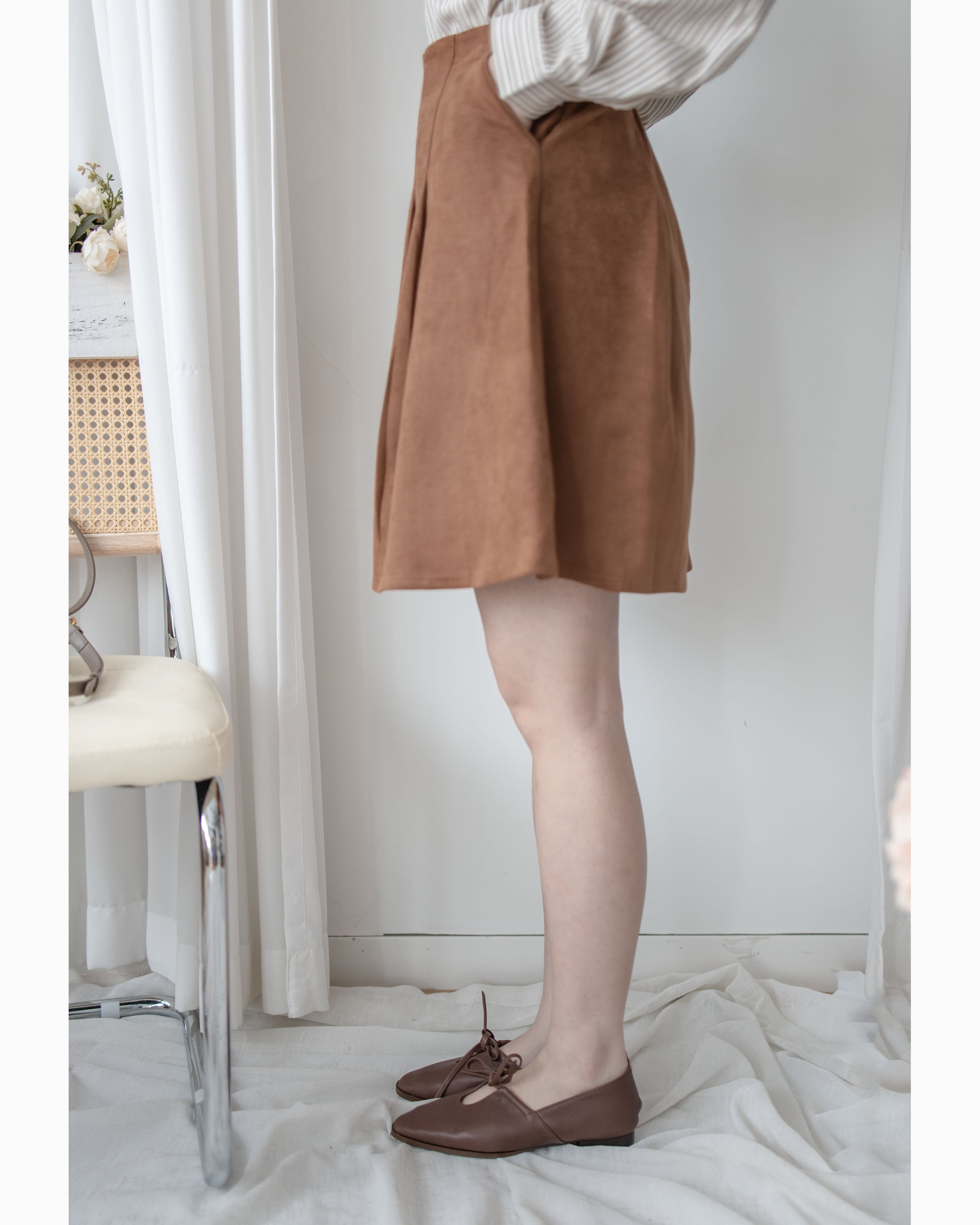 Pleated Skirt 顯瘦A形立體打褶口袋半裙 / SK8923