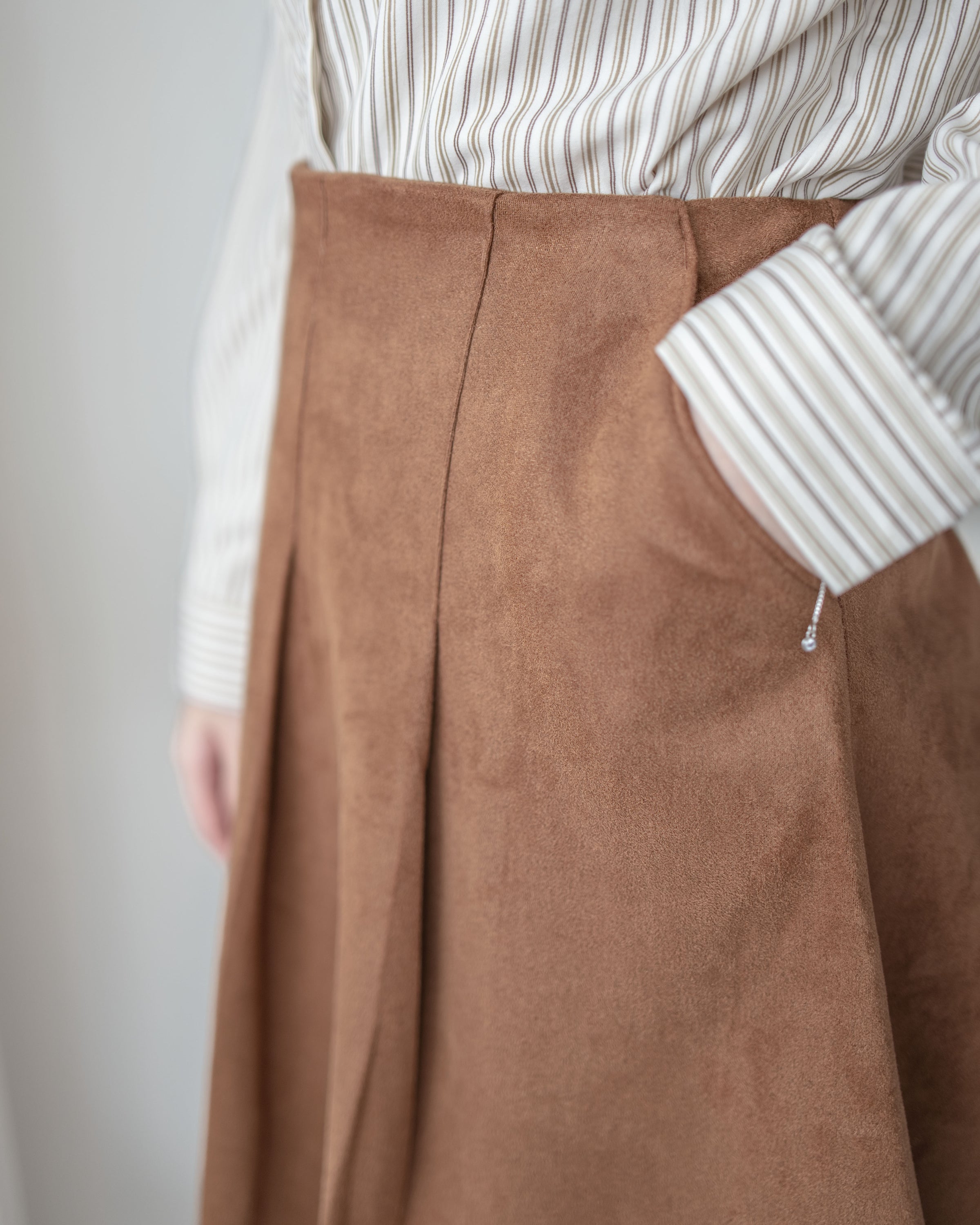 Pleated Skirt 顯瘦A形立體打褶口袋半裙 / SK8923