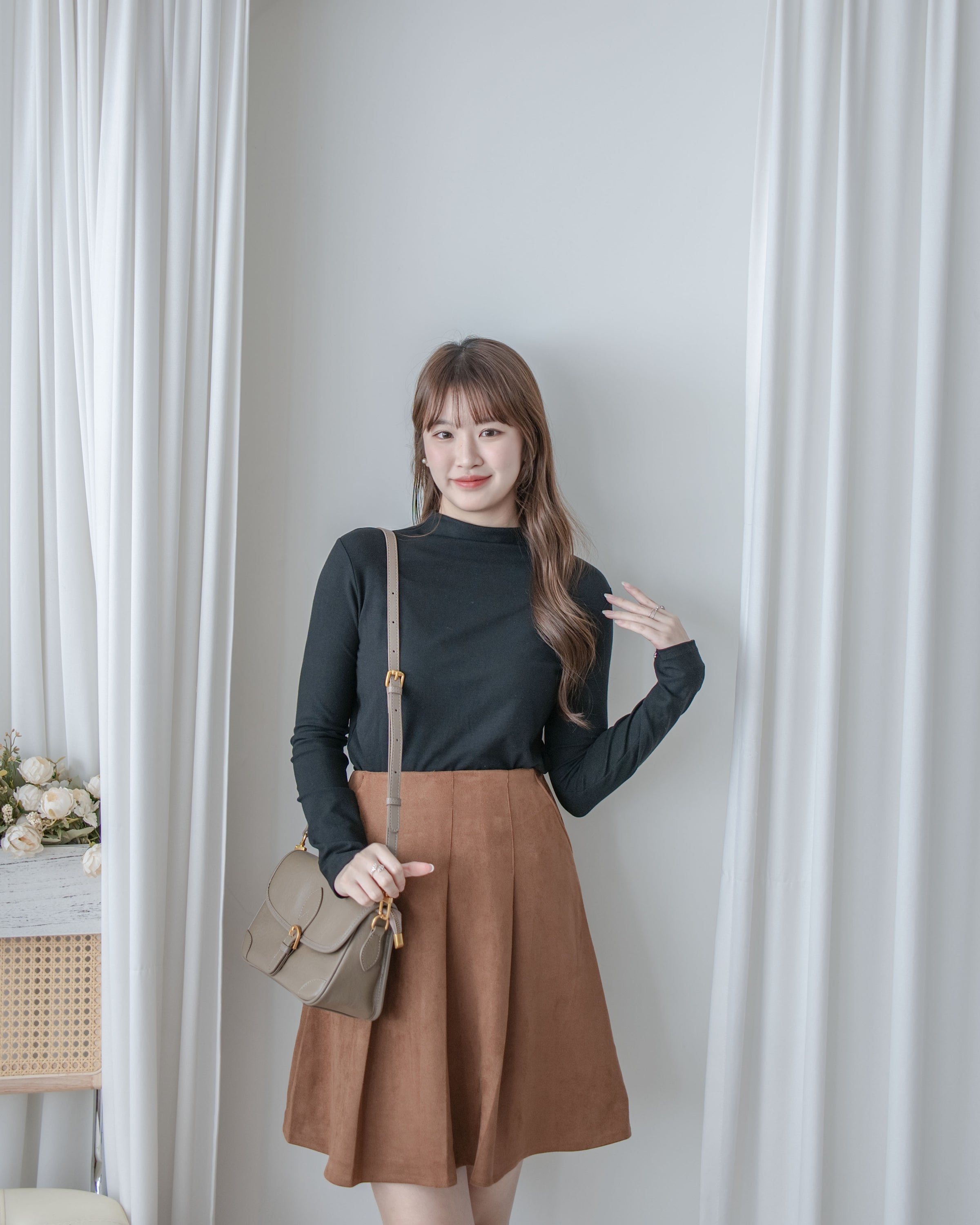 Pleated Skirt 顯瘦A形立體打褶口袋半裙 / SK8923