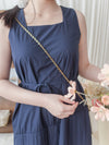 Frill Dress 入膊方領雙層裙擺口袋無袖連身裙/ DS9845