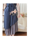 Frill Dress 入膊方領雙層裙擺口袋無袖連身裙/ DS9845