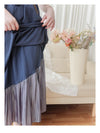 Frill Dress 入膊方領雙層裙擺口袋無袖連身裙/ DS9845