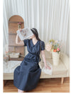 Collar Dress 輕復古小領口配鈕扣棉質連身裙/ DS9850
