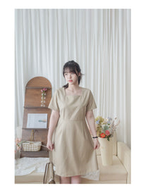 Coco Dress 方領假修腰膝上連身裙/ DS9853