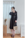 Square Collar Dress 彈性修身方領連身裙/ DS9851 (Black sold out)