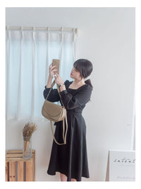 Square Collar Dress 彈性修身方領連身裙/ DS9851 (Black sold out)