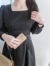 Square Collar Dress 彈性修身方領連身裙/ DS9851 (Black sold out)