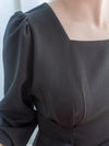 Square Collar Dress 彈性修身方領連身裙/ DS9851 (Black sold out)
