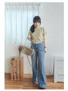 High Waist pocket Jeans 洗水雙口袋高腰長腿牛仔褲/ PT8452