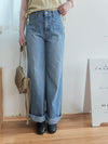 High Waist pocket Jeans 洗水雙口袋高腰長腿牛仔褲/ PT8452