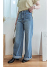 High Waist pocket Jeans 洗水雙口袋高腰長腿牛仔褲/ PT8452