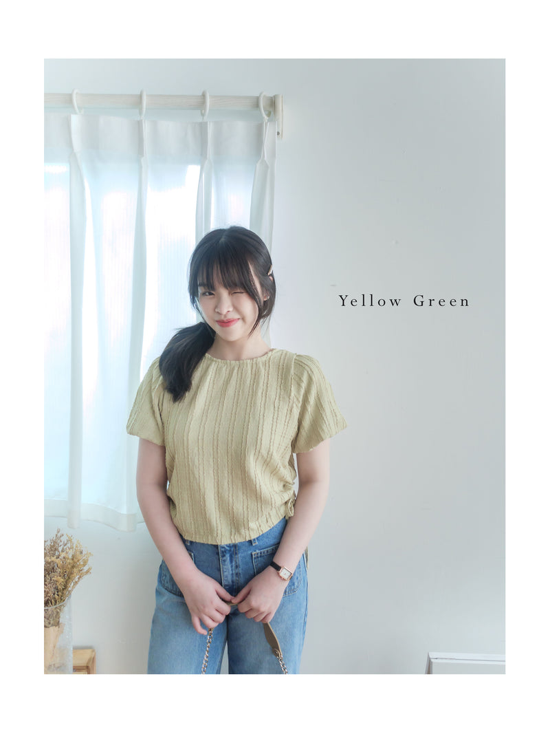 Side Ribbon Top 防皺彈性紋理左右綁帶上衣/ TP9125