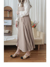 Alice Dress 彈性修身平領優雅左右百褶連身裙/ DS9837