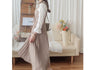 Alice Dress 彈性修身平領優雅左右百褶連身裙/ DS9837