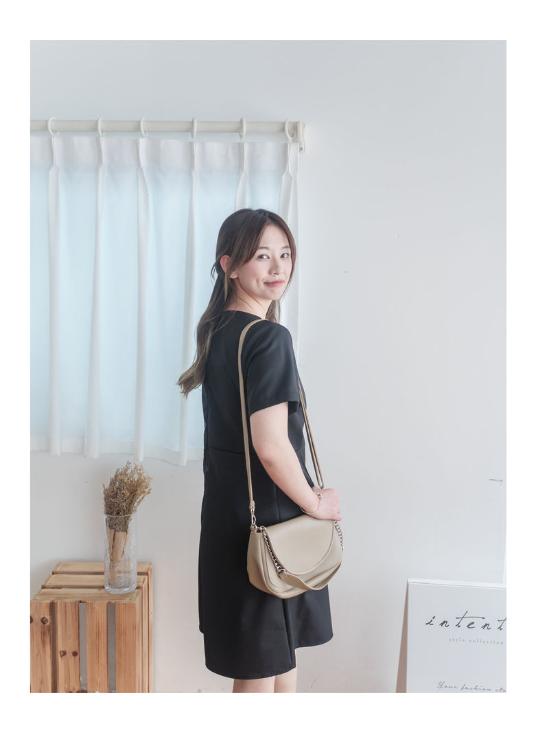Coco Dress 方領假修腰膝上連身裙/ DS9853
