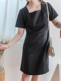 Coco Dress 方領假修腰膝上連身裙/ DS9853