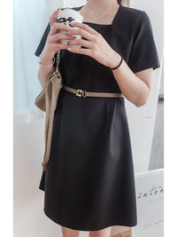 Coco Dress 方領假修腰膝上連身裙/ DS9853