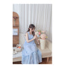 Frill Dress 入膊方領雙層裙擺口袋無袖連身裙/ DS9845
