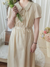 Collar Dress 輕復古小領口配鈕扣棉質連身裙/ DS9850
