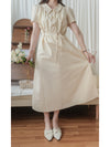 Collar Dress 輕復古小領口配鈕扣棉質連身裙/ DS9850