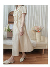 Collar Dress 輕復古小領口配鈕扣棉質連身裙/ DS9850