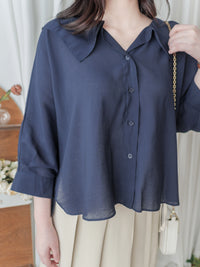 Ruffle Cotton Top 荷葉領口恤衫設計感棉上衣/ BU9095
