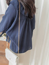 Ruffle Cotton Top 荷葉領口恤衫設計感棉上衣/ BU9095