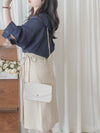 Ruffle Cotton Top 荷葉領口恤衫設計感棉上衣/ BU9095