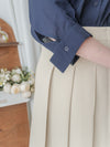 Ribbon Pleated Skirt 長度剛好腰身修身顯瘦百褶裙/ SK8876