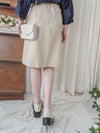 Ribbon Pleated Skirt 長度剛好腰身修身顯瘦百褶裙/ SK8876