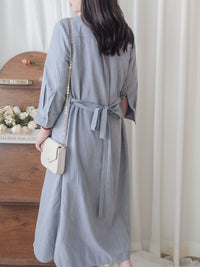 Shirt Dress 無領口恤衫口袋中袖連身裙或外套/ DS9860