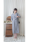 Shirt Dress 無領口恤衫口袋中袖連身裙或外套/ DS9860